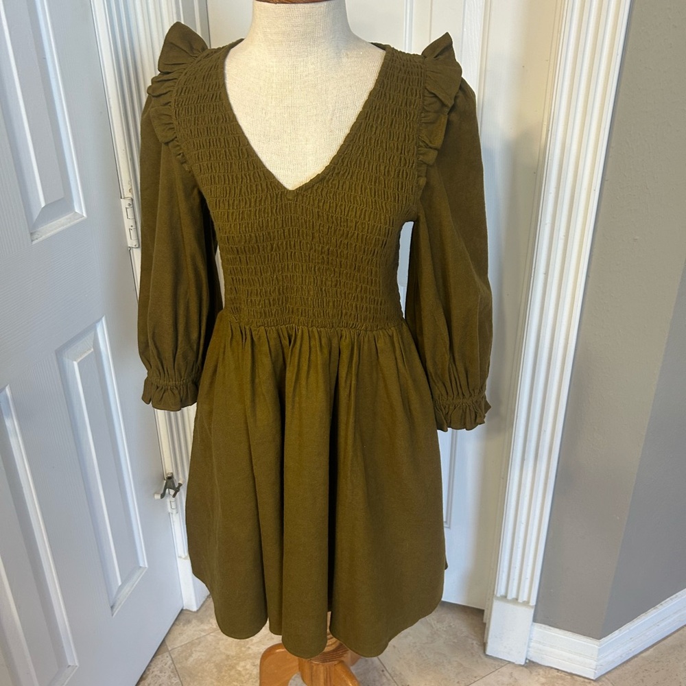 Madewell Textured Olive Dress